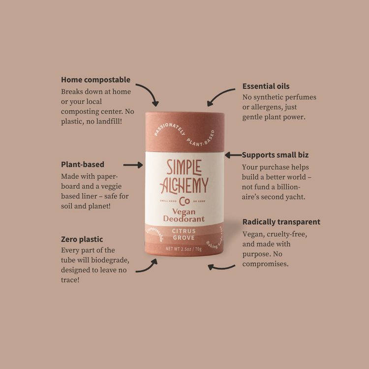 The benefits of home compostable natural deodorant from Simple Alchemy Co