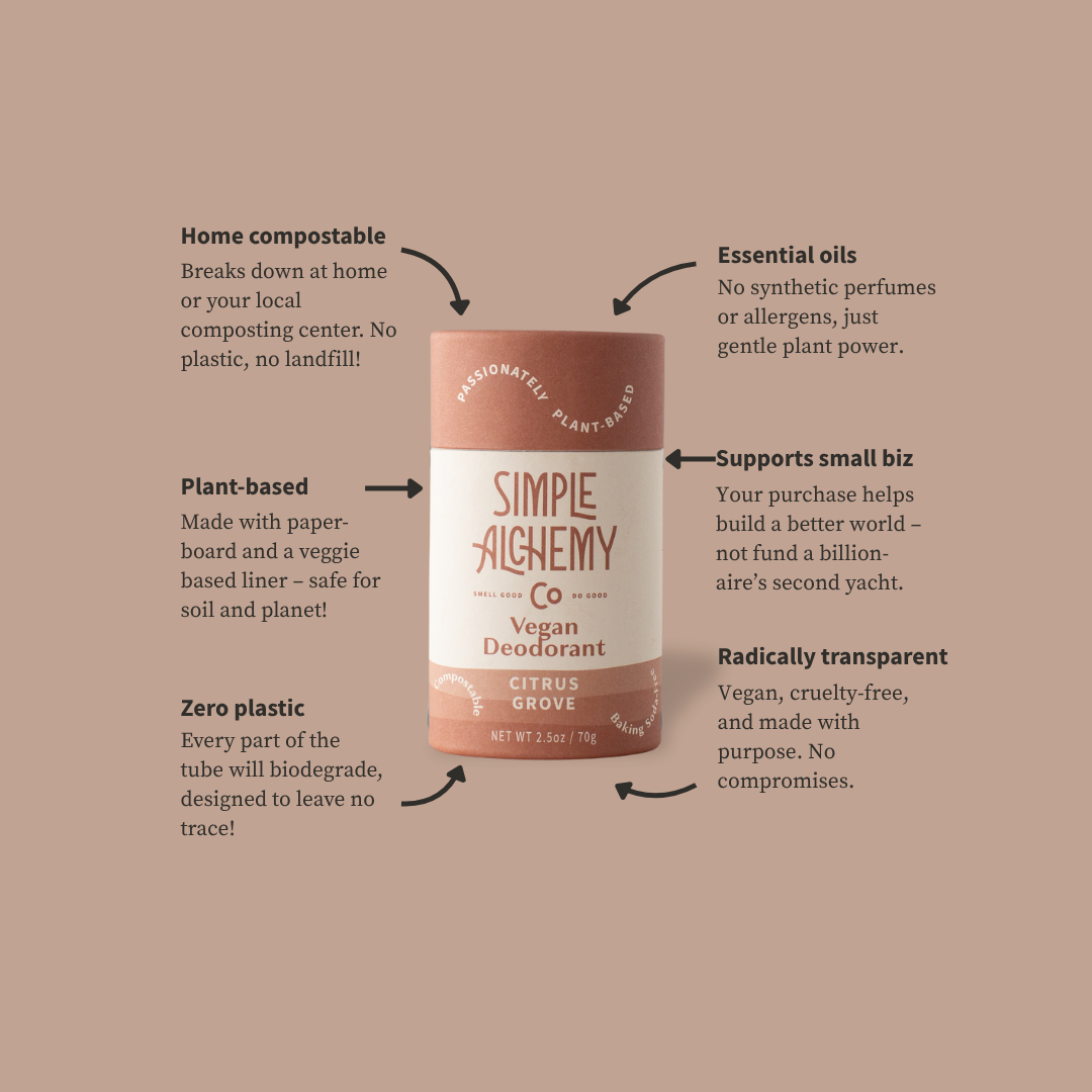 The benefits of home compostable natural deodorant from Simple Alchemy Co