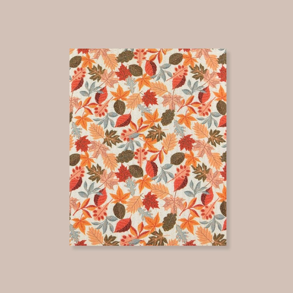 Flowers & Leaves Swedish Dishcloth, Orange