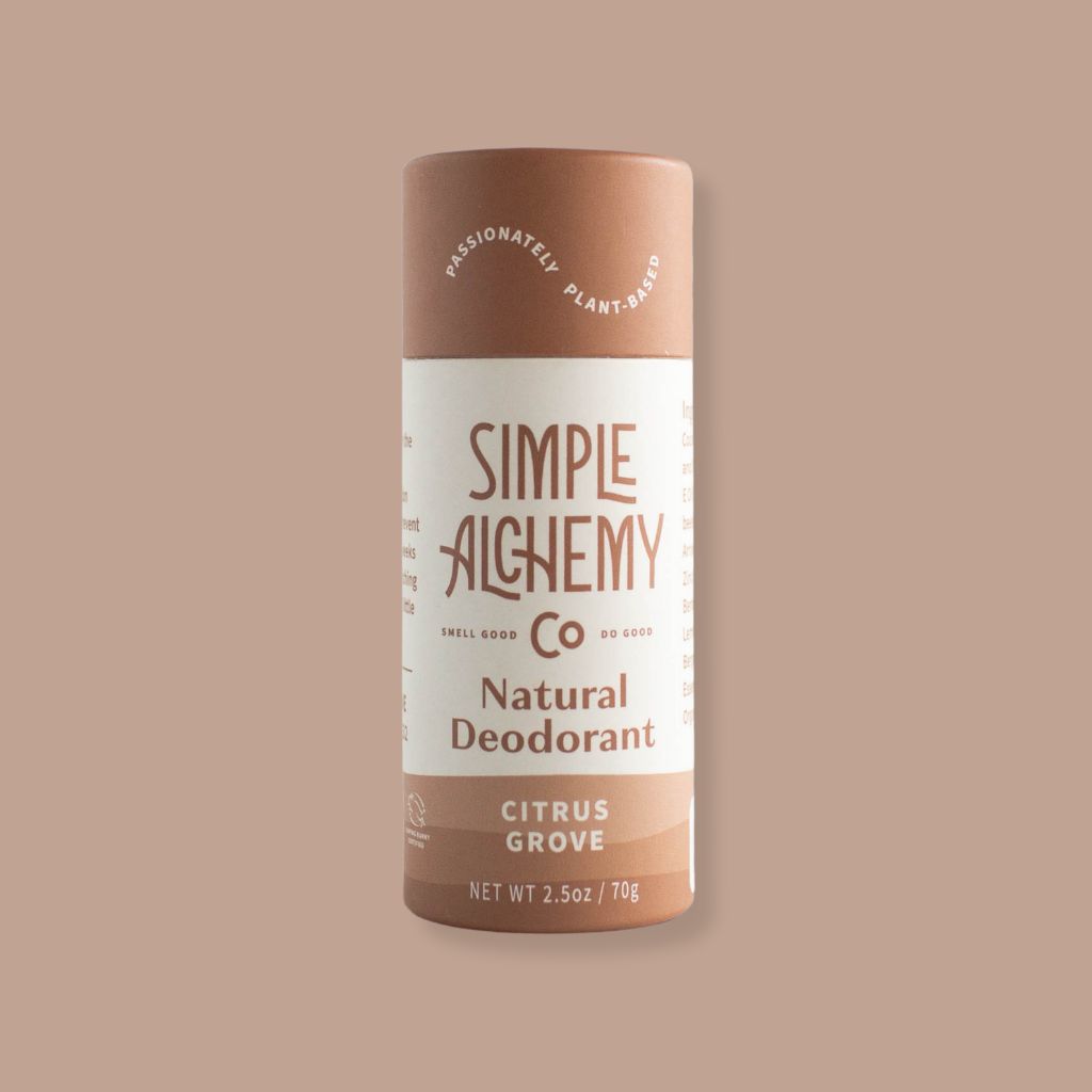 Natural citrus deodorant with a fresh, uplifting scent, handmade by Simple Alchemy Co.