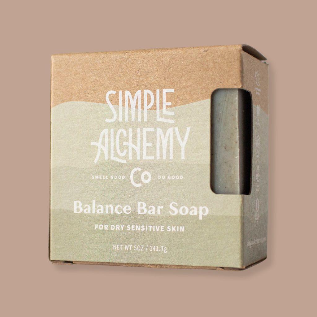 Unscented Balance Bar Soap from Simple Alchemy Co. Handmade with soothing Comfrey Leaf, this vegan bar is perfect for dry sensitive skin.