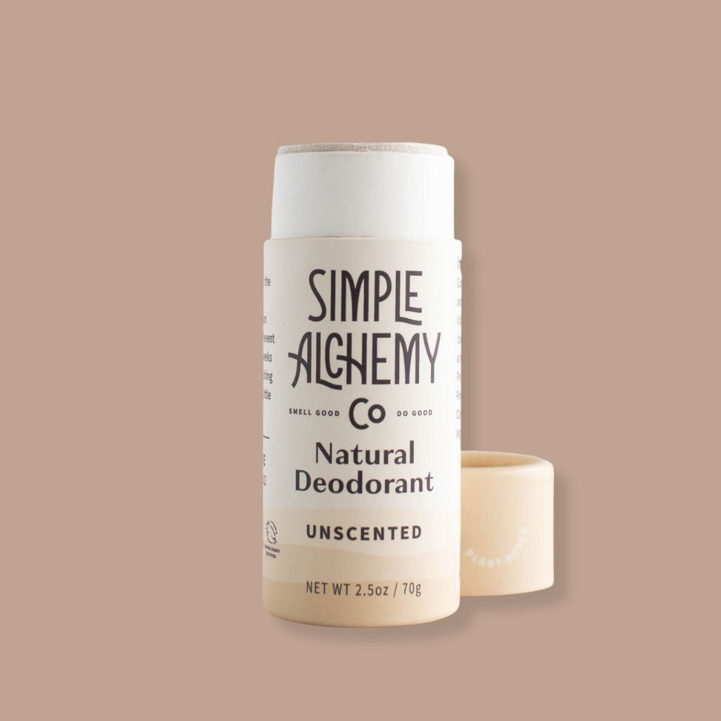 Unscented natural deodorant for sensitive skin, handmade by Simple Alchemy Co.
