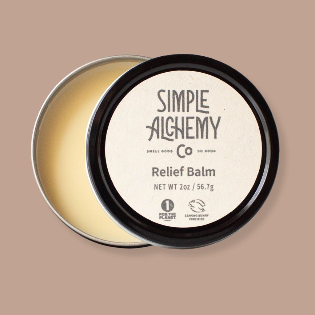 Natural, plant-based pain relief. Certified vegan and cruelty-free. Handmade by Simple Alchemy Co.